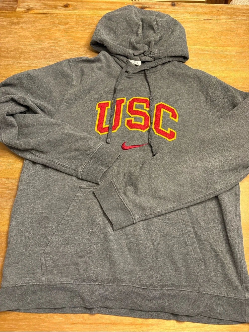 Nike Gray USC Pullover Hoodie with Red and Yellow Logos
